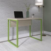 Escrivaninha Mesa Escritório PE25 90cm Castanheira e Verde Miró Cinza