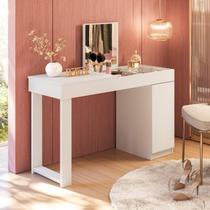 Escrivaninha Mesa Escritório Penteadeira 121cm com Espelho 1 Porta Love - Belaflex Escrivaninha Mesa Escritório Penteadeira 121cm com Espelho 1 Porta Love - Belaflex