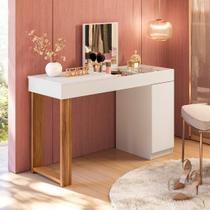 Escrivaninha Mesa Escritório Penteadeira 121cm com Espelho 1 Porta Love - Belaflex Escrivaninha Mesa Escritório Penteadeira 121cm com Espelho 1 Porta Love - Belaflex