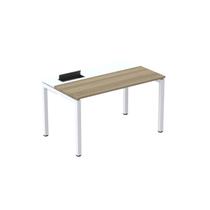 Escrivaninha Mesa Escritório Plataforma para 1 Pessoa com Caixa de Tomada PSC 110cm Industrial Noce Naturalle E Branco Escrivaninha Mesa Escritório Plataforma para 1 Pessoa com Caixa de Tomada PSC 110cm Industrial Noce Naturalle E Branco
