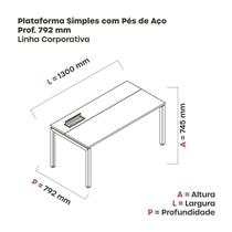 Escrivaninha Mesa Escritório Plataforma para 1 Pessoa com Caixa de Tomada PSC 130cm Industrial Branco E Cinza Escrivaninha Mesa Escritório Plataforma para 1 Pessoa com Caixa de Tomada PSC 130cm Industrial Branco E Cinza