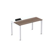 Escrivaninha Mesa Escritório Plataforma para 1 Pessoa com Caixa de Tomada PSC 140cm Industrial Walnut E Branco Escrivaninha Mesa Escritório Plataforma para 1 Pessoa com Caixa de Tomada PSC 140cm Industrial Walnut E Branco