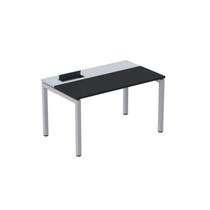 Escrivaninha Mesa Escritório Plataforma para 1 Pessoa com Caixa de Tomada PSC 150cm Industrial Preto E Cinza