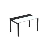 Escrivaninha Mesa Escritório Plataforma para 1 Pessoa com Caixa de Tomada PSC 160cm Industrial Branco E Preto Escrivaninha Mesa Escritório Plataforma para 1 Pessoa com Caixa de Tomada PSC 160cm Industrial Branco E Preto