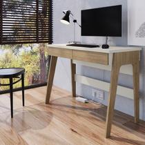 Escrivaninha Mesa Escritório Primazzia 2 Gavetas 104cm Carvalho Mel E Off White Escrivaninha Mesa Escritório Primazzia 2 Gavetas 104cm Carvalho Mel E Off White