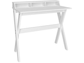 Escrivaninha Mesa Escritório Retrô com Pés Angulares Itália 3 Nichos 90cm Branca Escrivaninha Mesa Escritório Retrô com Pés Angulares Itália 3 Nichos 90cm Branca