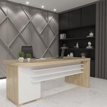 Escrivaninha Mesa Escritório Robusta e Funcional 4 Gavetas Lado Direito Tamburato