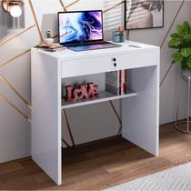 Escrivaninha Mesa Escritório Tesla com Chave 1 Gaveta 72cm Branco Escrivaninha Mesa Escritório Tesla com Chave 1 Gaveta 72cm Branco