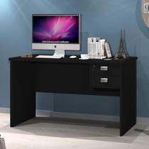 Escrivaninha Mesa Escritório Thor 2 Gavetas 120cm Preto - J&A Móveis Escrivaninha Mesa Escritório Thor 2 Gavetas 120cm Preto - J&A Móveis
