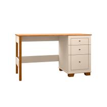 Escrivaninha Mesa Fênix com 3 Gavetas Off-white/nature Escrivaninha Mesa Fênix com 3 Gavetas Off-white/nature