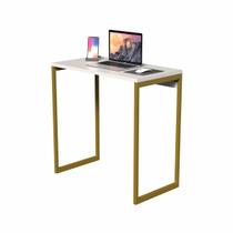 Escrivaninha Mesa Industrial Cabe em qualquer Lugar 72cm Dourada e branca Escrivaninha Mesa Industrial Cabe em qualquer Lugar 72cm Dourada e branca