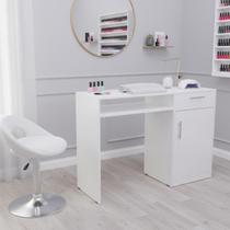 Escrivaninha Mesa Multiuso com 1 Gaveta e 1 Porta Para Escritório Manicure