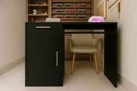 Escrivaninha Mesa Multiuso com 1 Gaveta e 1 Porta Para Escritório Salão Manicure