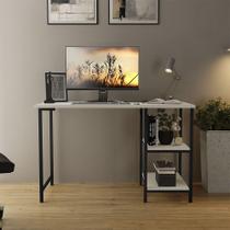 Escrivaninha Mesa Office Estudo Estilo Industrial 110cm Klm Preto Com Off White Escrivaninha Mesa Office Estudo Estilo Industrial 110cm Klm Preto Com Off White