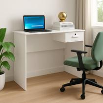 Escrivaninha Mesa para Computador 1 Gaveta home oficie branca