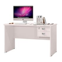 Escrivaninha / Mesa Para Computador / Bancada TAUR 2 Gavetas Sendo 1 Com Chave e Puxadores em ABS Cor Branco