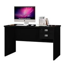 Escrivaninha / Mesa Para Computador / Bancada TAUR 2 Gavetas Sendo 1 Com Chave e Puxadores em ABS Cor Preto