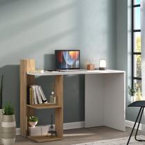 Escrivaninha Mesa para Computador Dubai Multimóveis Branca/Rustic Escrivaninha Mesa para Computador Dubai Multimóveis Branca/Rustic