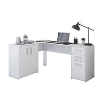 Escrivaninha Mesa para Computador em L Office Denver 2 Gavetas 1 Porta 155cm - LUGUINET