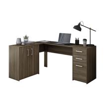 Escrivaninha Mesa para Computador em L Office Denver 2 Gavetas 1 Porta 155cm - LUGUINET