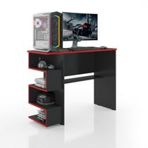 Escrivaninha Mesa Para Computador Gamer Elite Home Office - Preto / Vermelho - JR MÓVEIS