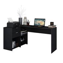 Escrivaninha Mesa para Computador Office em L Durango 2 Gavetas e 3 Nichos 135cm - LUGUINET