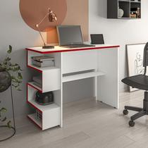 Escrivaninha Mesa Para Computador Pc Gamer Elite Branco com Vermelho - Lojas Tcaz