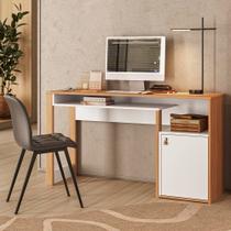 Escrivaninha Mesa para Computador Telasul Versa Home 1 Porta Freijó/Branco