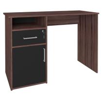 Escrivaninha Mesa para Escritório 1 Porta 1 Gaveta Mobile Hall Ipê/Preto Artany