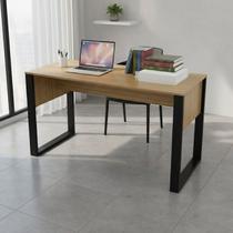 Escrivaninha Mesa para Escritório Me4200 136cm Amêndoa E Preto