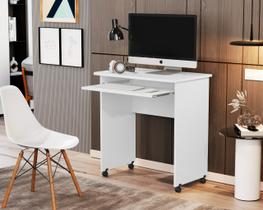 Escrivaninha Mesa PC Com Rodinhas Branco - Jalmac Moveis