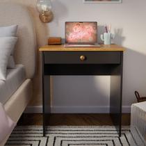 Escrivaninha Multifuncional com Gaveta e Puxador Cromado para Estudo, Quarto ou Escritório Preto/Nat Escrivaninha Multifuncional com Gaveta e Puxador Cromado para Estudo, Quarto ou Escritório Preto/Nat