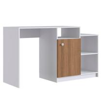Escrivaninha Multiuso 01porta 03nichos 135cm Branco Mel Proddy Branco Mel