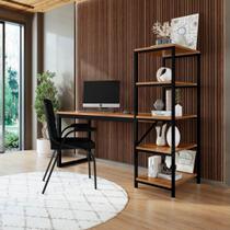 Escrivaninha Office c/ Prateleira Work Industrial Cor Canela Escrivaninha Office c/ Prateleira Work Industrial Cor Canela
