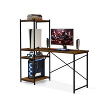 Escrivaninha Office Rubi em MDF Industrial com Prateleiras KLM Store Escrivaninha Office Rubi em MDF Industrial com Prateleiras KLM Store