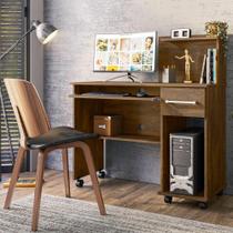 Escrivaninha Office Studio Lukaliam com Rodízios Gaveta Puxadores Cromados