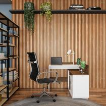 Escrivaninha Ômega Office Branca e Amêndoa