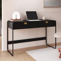 Escrivaninha Orgânica Pé Metal Luna 2 Gavetas 125cm Nero E Preto Escrivaninha Orgânica Pé Metal Luna 2 Gavetas 125cm Nero E Preto
