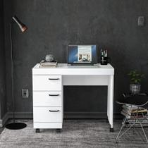 Escrivaninha Osaka com 3 Gavetas e Rodízios - Branco