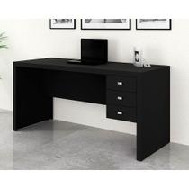Escrivaninha p/ Escritório ME4113 c/ 3 Gavetas Preto - Tecno Mobili