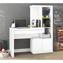 Escrivaninha Para Computador Com Armário Me4143 Branco Escrivaninha Para Computador Com Armário Me4143 Branco