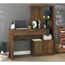 Escrivaninha Para Computador Com Armário Me4143 Nogal Nogal Escrivaninha Para Computador Com Armário Me4143 Nogal Nogal