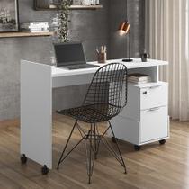 Escrivaninha Para Computador Office Com 2 Gavetas Alessa M1 Branco - Lukaliam Móveis Escrivaninha Para Computador Office Com 2 Gavetas Alessa M1 Branco - Lukaliam Móveis
