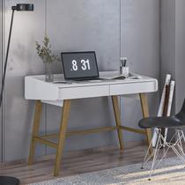 Escrivaninha para Escritório 100% MDF Retrô 2 Gavetas Havana