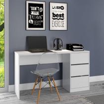 Escrivaninha Para Escritório 3 Gavetas Branco Fosco Atualle Escrivaninha Para Escritório 3 Gavetas Branco Fosco Atualle