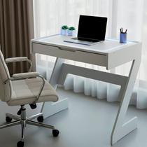 Escrivaninha para Escritório com Luz Azul Neon 1 Gaveta 73cm Branco Escrivaninha para Escritório com Luz Azul Neon 1 Gaveta 73cm Branco