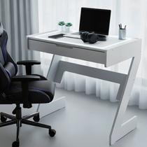 Escrivaninha para Escritório com Luz Neon 1 Gaveta 73cm Branco