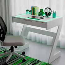 Escrivaninha para Escritório com Luz Neon Branco Escrivaninha para Escritório com Luz Neon Branco