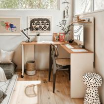 Escrivaninha para escritorio em L Algarve off freijo Escrivaninha para escritorio em L Algarve off freijo