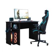 Escrivaninha para Escritório ou Gamer Preto Fosco Qmovi